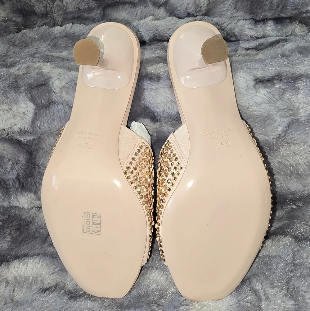 NWB kate spade new york Malibu Crystal Heeled Sandal Mochi Pink Size 10‎